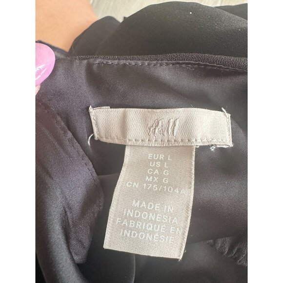 H&M Black Ruched Crewneck Tank Top Size Large - Picture 5 of 8